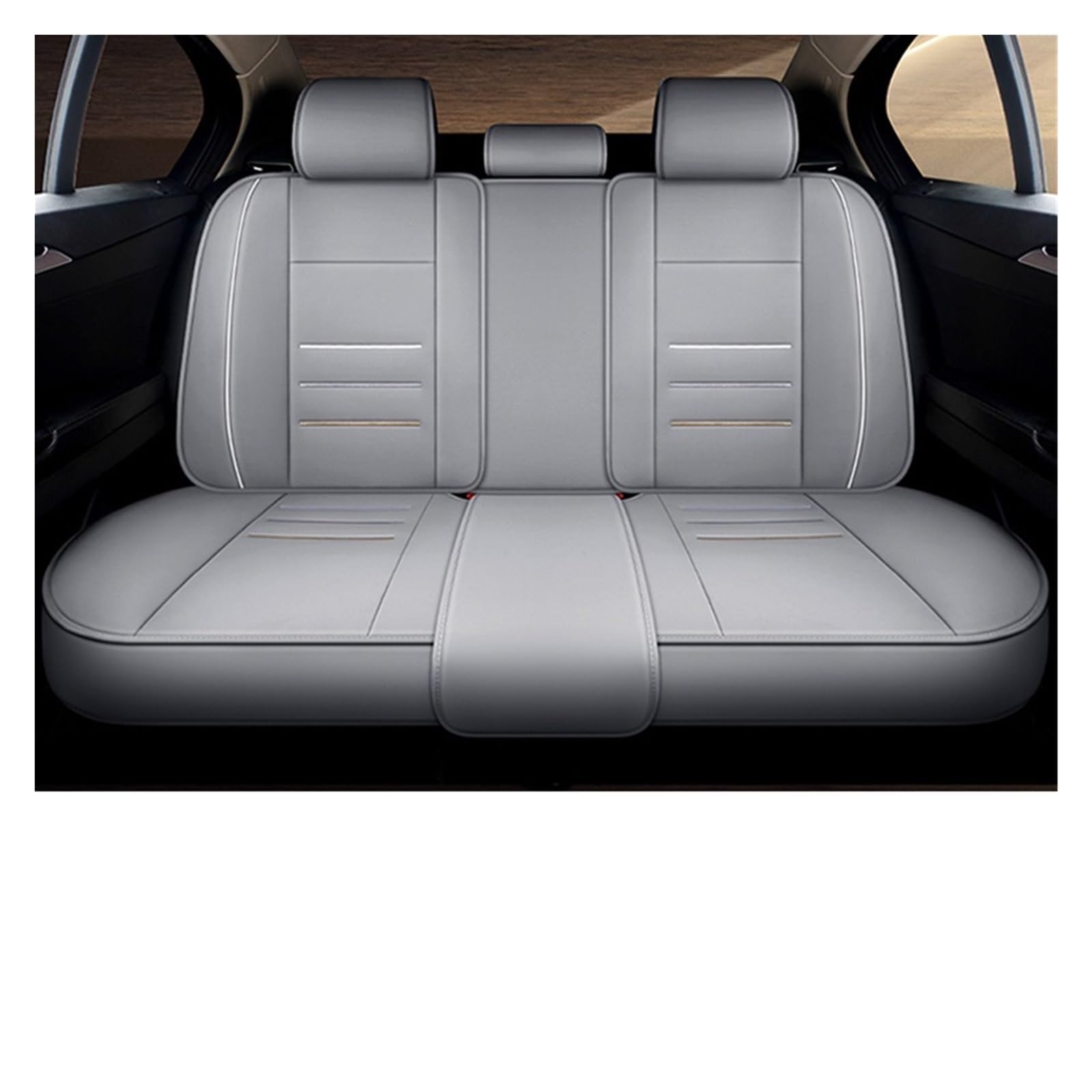 CGBWMB Auto-Sitzbezüge Für Suzuki Für Swift Für Grand Für Vitara Für Jimny Sx4 Für Samurai Für Ignis Auto Sitzbezug Universal Leder Autositzbezüge(Rear Seats-Gray) von CGBWMB