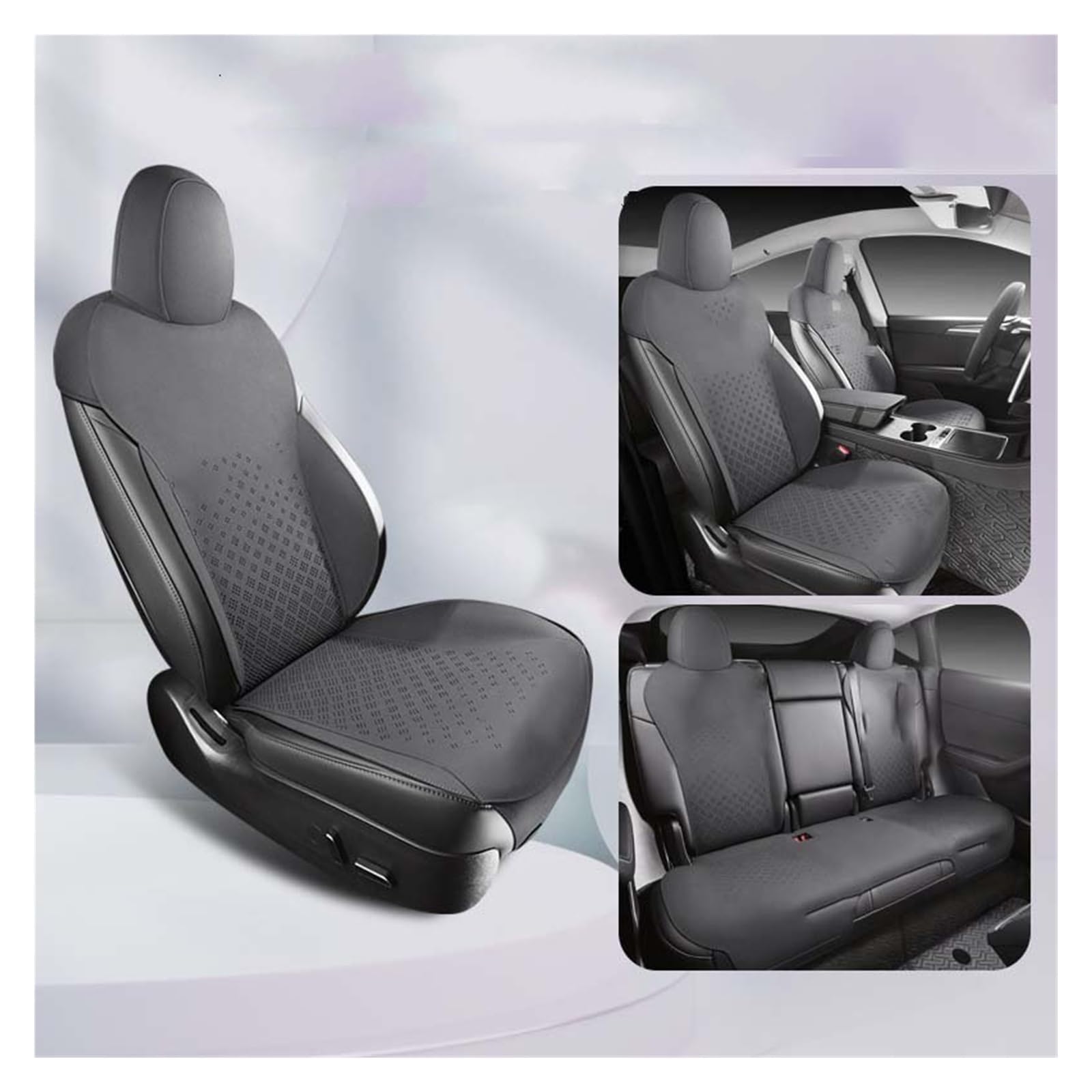 CGBWMB Auto-Sitzbezüge Für Tesla Für Modell Y Auto Zubehör Wildleder Sattel Sitzkissen Pad Halb Bedeckt Autositzbezüge(Color 2) von CGBWMB