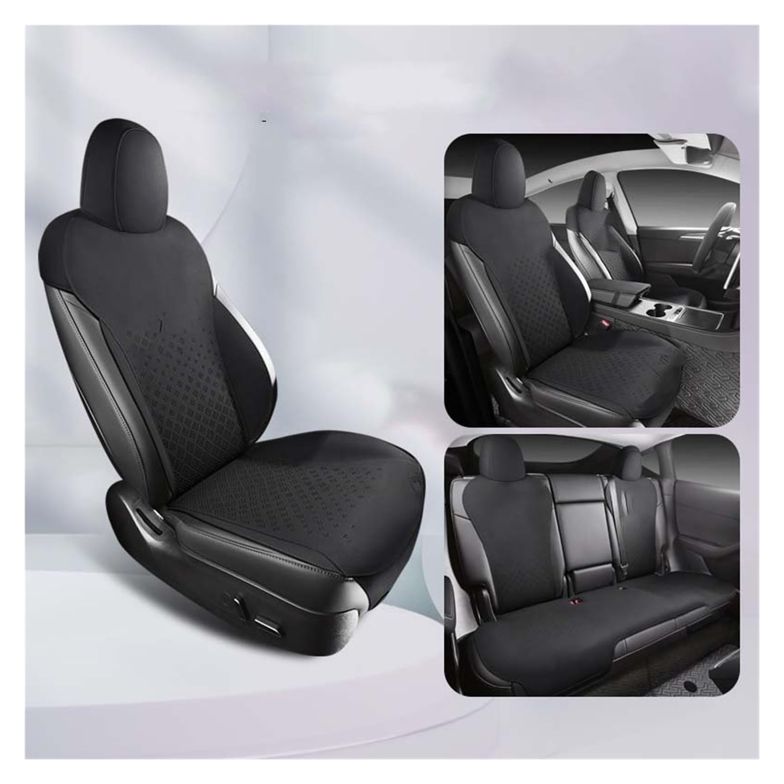 CGBWMB Auto-Sitzbezüge Für Tesla Für Modell Y Auto Zubehör Wildleder Sattel Sitzkissen Pad Halb Bedeckt Autositzbezüge(Color 4) von CGBWMB