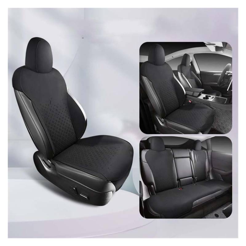 CGBWMB Auto-Sitzbezüge Für Tesla Für Modell Y Auto Zubehör Wildleder Sattel Sitzkissen Pad Halb Bedeckt Autositzbezüge(Color 4) von CGBWMB