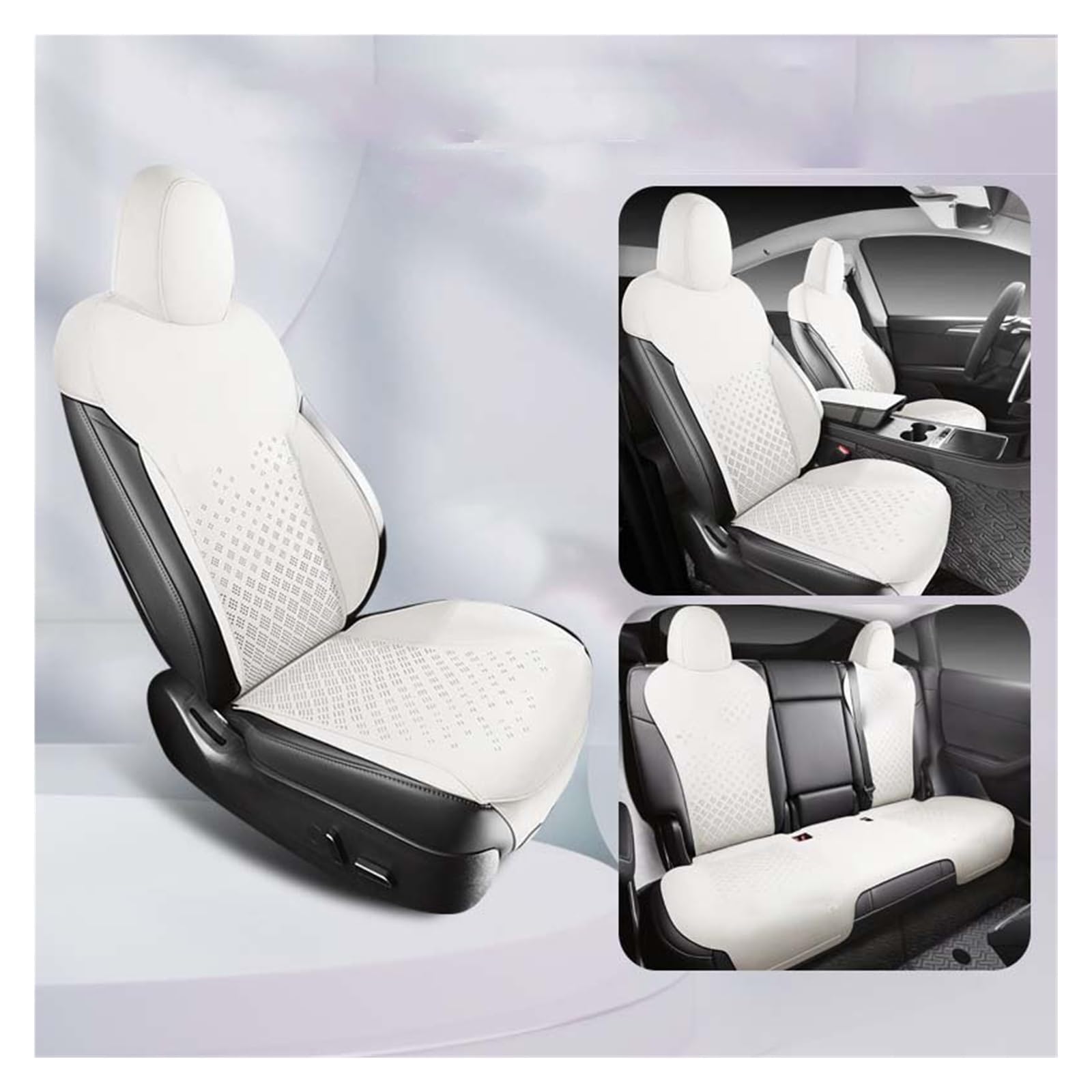 CGBWMB Auto-Sitzbezüge Für Tesla Für Modell Y Auto Zubehör Wildleder Sattel Sitzkissen Pad Halb Bedeckt Autositzbezüge(Color 5) von CGBWMB
