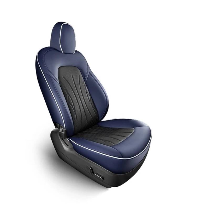 CGBWMB Auto-Sitzbezüge Für Tesla Für Modell Y Für Modell 3 Volle Surround Abdeckung 10 Fans Belüftung Sitz Abdeckung Für Einen Sitz Autositzbezüge(Blue Black,2Pcs Passenger) von CGBWMB