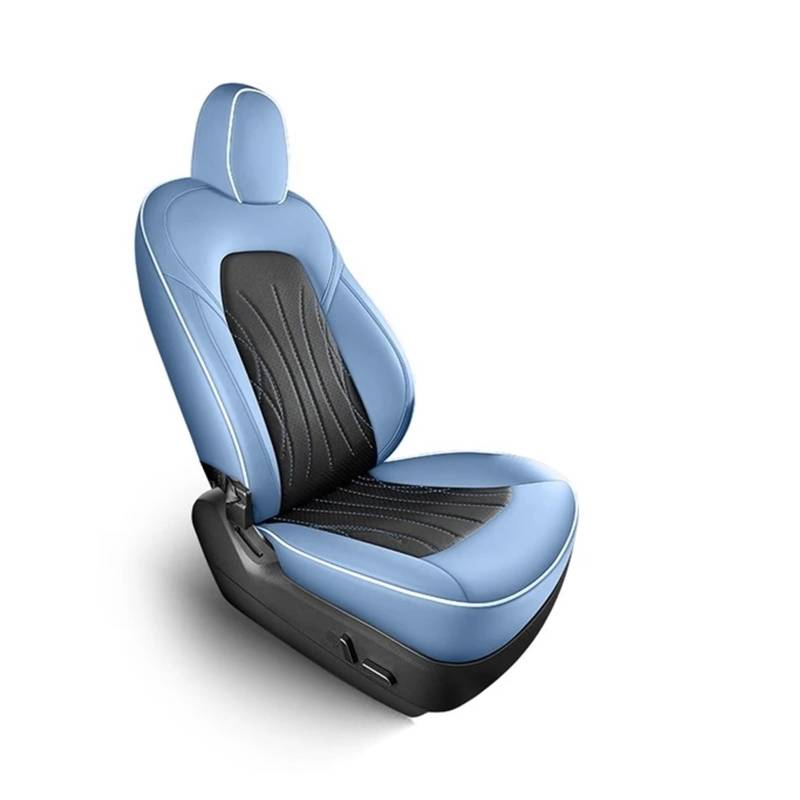 CGBWMB Auto-Sitzbezüge Für Tesla Für Modell Y Für Modell 3 Volle Surround Abdeckung 10 Fans Belüftung Sitz Abdeckung Für Einen Sitz Autositzbezüge(Blue Black A,2Pcs Passenger) von CGBWMB
