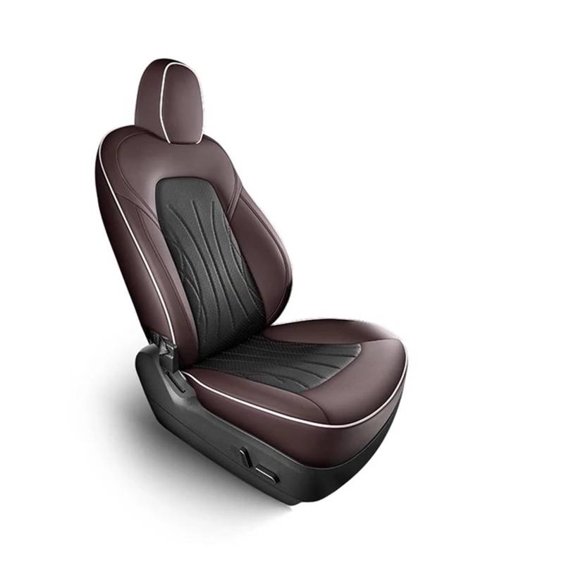 CGBWMB Auto-Sitzbezüge Für Tesla Für Modell Y Für Modell 3 Volle Surround Abdeckung 10 Fans Belüftung Sitz Abdeckung Für Einen Sitz Autositzbezüge(Coffee Black,2Pcs Passenger) von CGBWMB