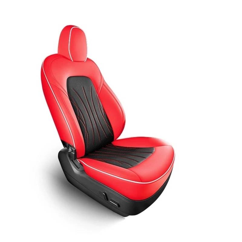 CGBWMB Auto-Sitzbezüge Für Tesla Für Modell Y Für Modell 3 Volle Surround Abdeckung 10 Fans Belüftung Sitz Abdeckung Für Einen Sitz Autositzbezüge(Red Black,2Pcs Passenger) von CGBWMB