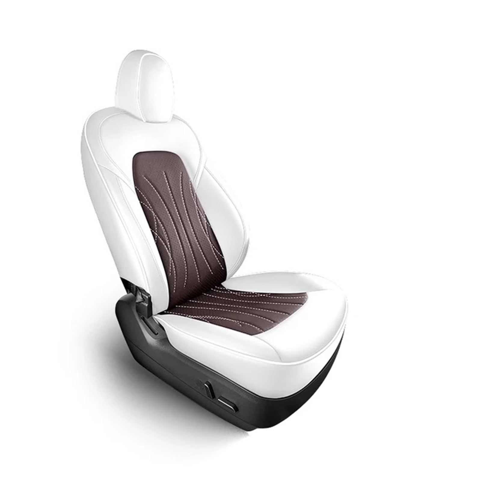 CGBWMB Auto-Sitzbezüge Für Tesla Für Modell Y Für Modell 3 Volle Surround Abdeckung 10 Fans Belüftung Sitz Abdeckung Für Einen Sitz Autositzbezüge(White Coffee,2Pcs Passenger) von CGBWMB