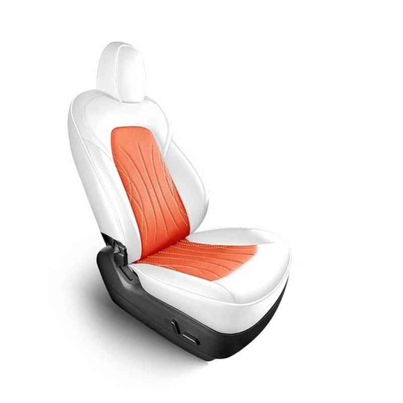 CGBWMB Auto-Sitzbezüge Für Tesla Für Modell Y Für Modell 3 Volle Surround Abdeckung 10 Fans Belüftung Sitz Abdeckung Für Einen Sitz Autositzbezüge(White orange,2Pcs Passenger) von CGBWMB