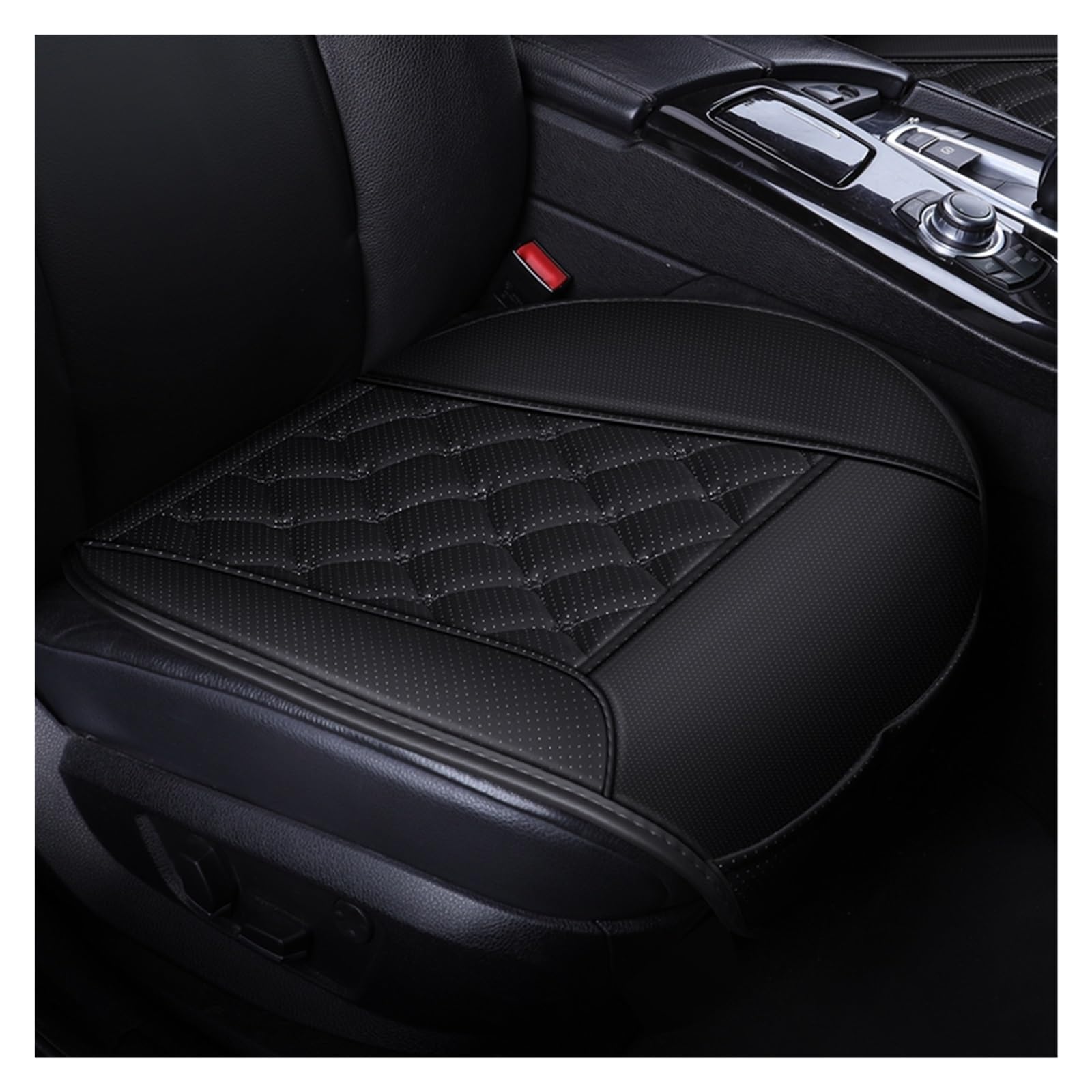 CGBWMB Auto-Sitzbezüge PU-Leder-Autositzbezug, Universeller Autostuhl, Vorne Und Hinten, Wasserdichter Kissenschutz Für Vier Jahreszeiten Autositzbezüge(1 Black pad) von CGBWMB
