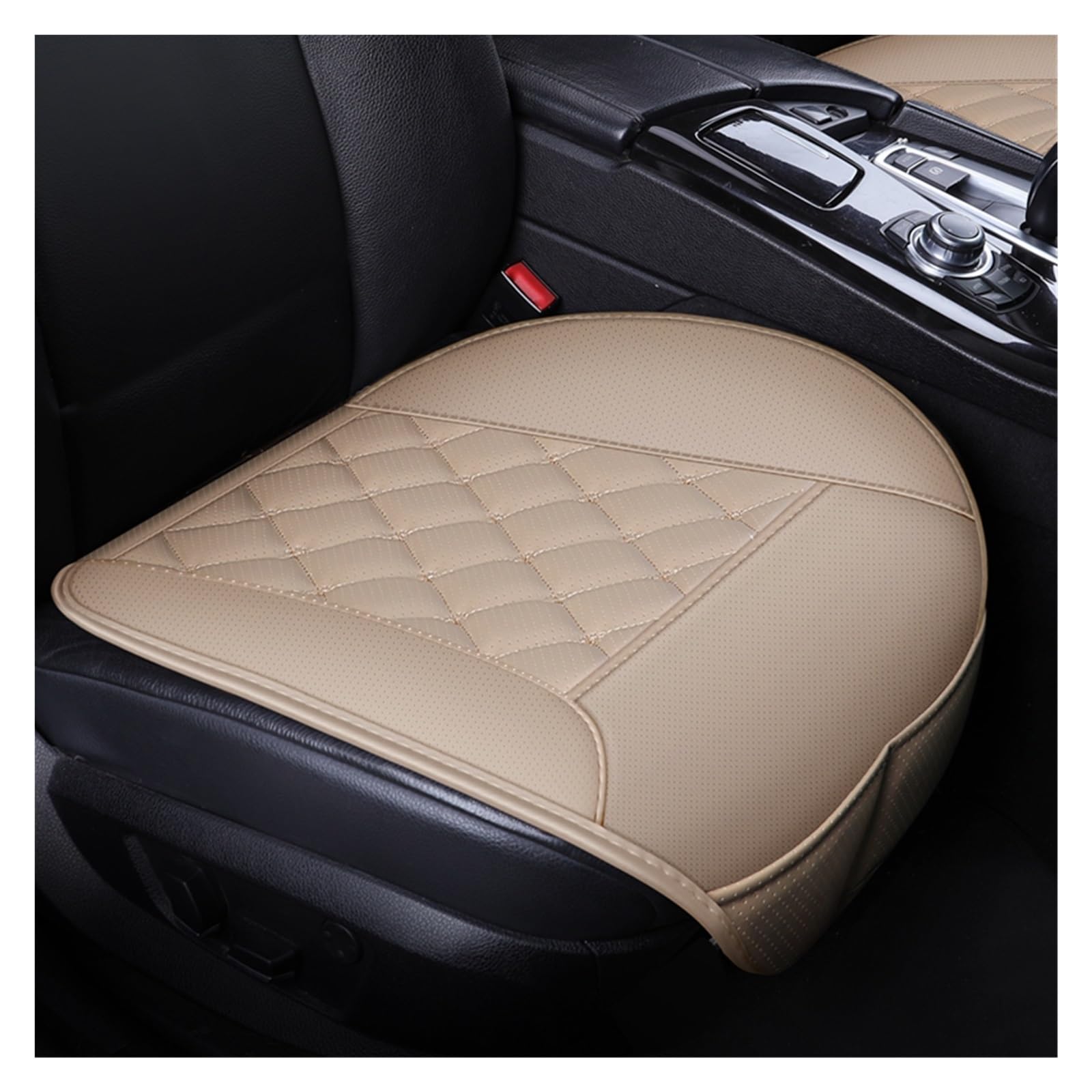 CGBWMB Auto-Sitzbezüge PU-Leder-Autositzbezug, Universeller Autostuhl, Vorne Und Hinten, Wasserdichter Kissenschutz Für Vier Jahreszeiten Autositzbezüge(1 beige pad) von CGBWMB