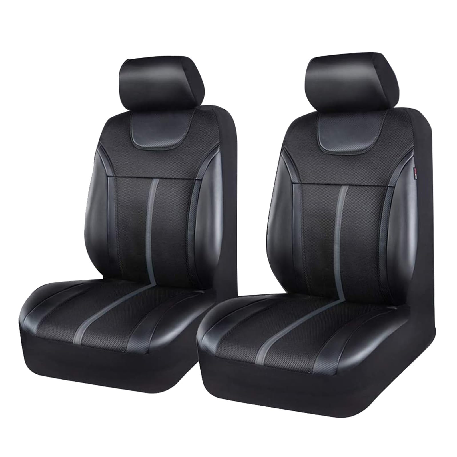 CGBWMB Auto-Sitzbezüge Universal-Autositzbezüge Aus Leder Und Netzstoff Leder-Set Passend Für Die Meisten Autos SUVs LKWs Lieferwagen Autositzbezüge(2 Front seat) von CGBWMB