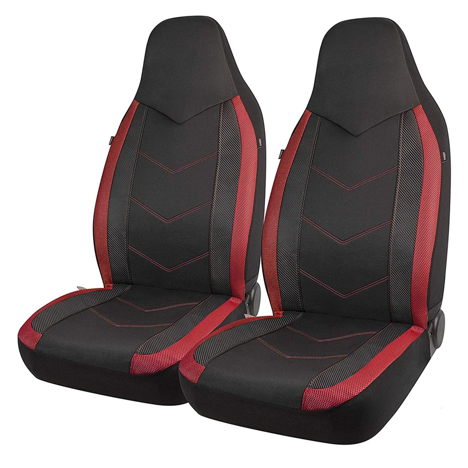 CGBWMB Auto-Sitzbezüge Universal-Sitzschutz mit hoher Rückenlehne atmungsaktives Netzgewebe Karbonfaser-Textur Sitz Autositzbezug Kissen Autositzbezüge(Red) von CGBWMB