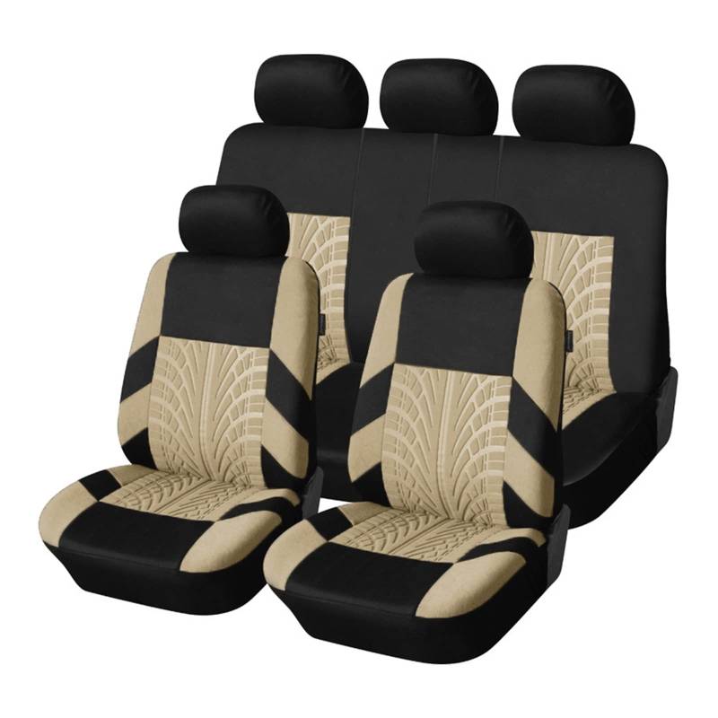 CGBWMB Auto-Sitzbezüge Universalgröße, passend für die meisten Autos, Autositzbezüge-Set, Auto-Organizer, universell Autositzbezüge(Beige Full Set) von CGBWMB