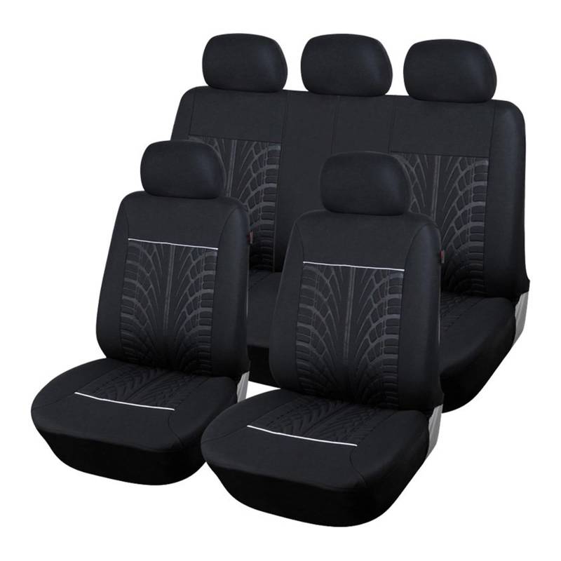 CGBWMB Auto-Sitzbezüge Universalgröße, passend für die meisten Autos, Autositzbezüge-Set, Auto-Organizer, universell Autositzbezüge(Black Full Set A) von CGBWMB