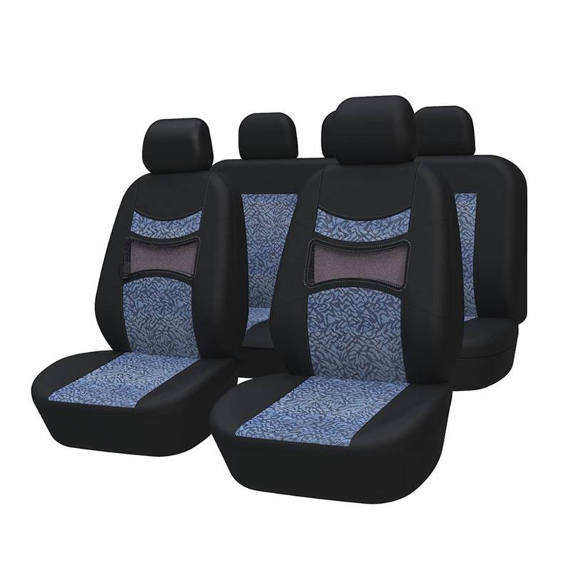 CGBWMB Auto-Sitzbezüge Universalgröße, passend für die meisten Autos, Autositzbezüge-Set, Auto-Organizer, universell Autositzbezüge(Blue Full Set A) von CGBWMB