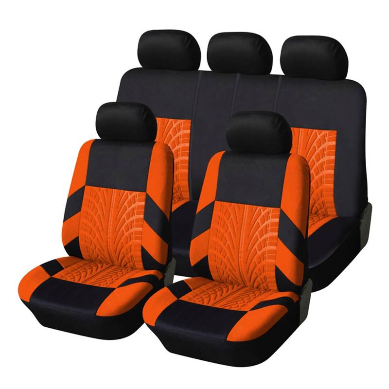 CGBWMB Auto-Sitzbezüge Universalgröße, passend für die meisten Autos, Autositzbezüge-Set, Auto-Organizer, universell Autositzbezüge(Orange Full Set) von CGBWMB