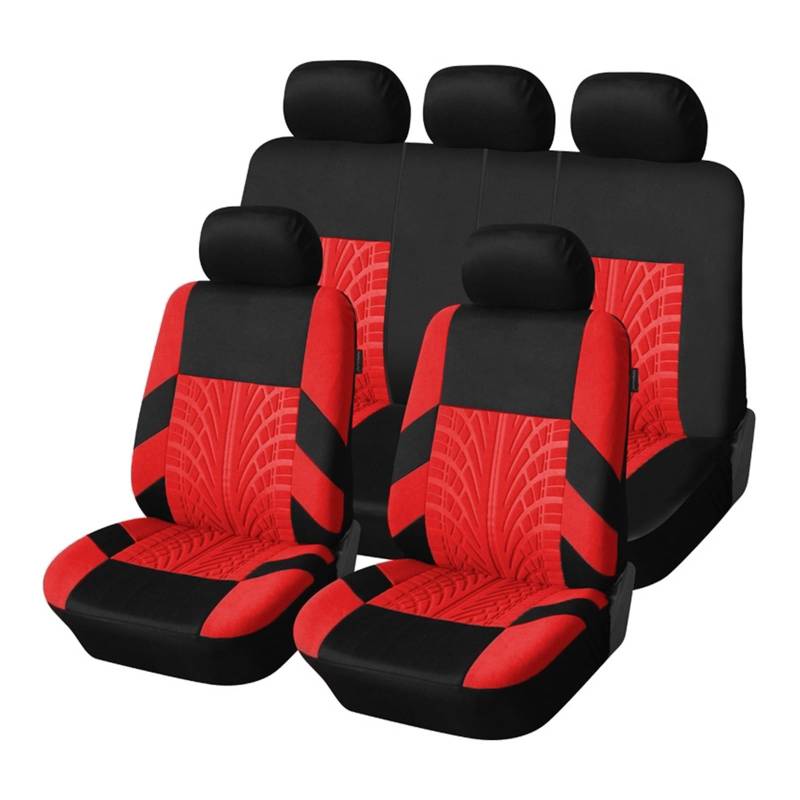 CGBWMB Auto-Sitzbezüge Universalgröße, passend für die meisten Autos, Autositzbezüge-Set, Auto-Organizer, universell Autositzbezüge(Red Full Set) von CGBWMB