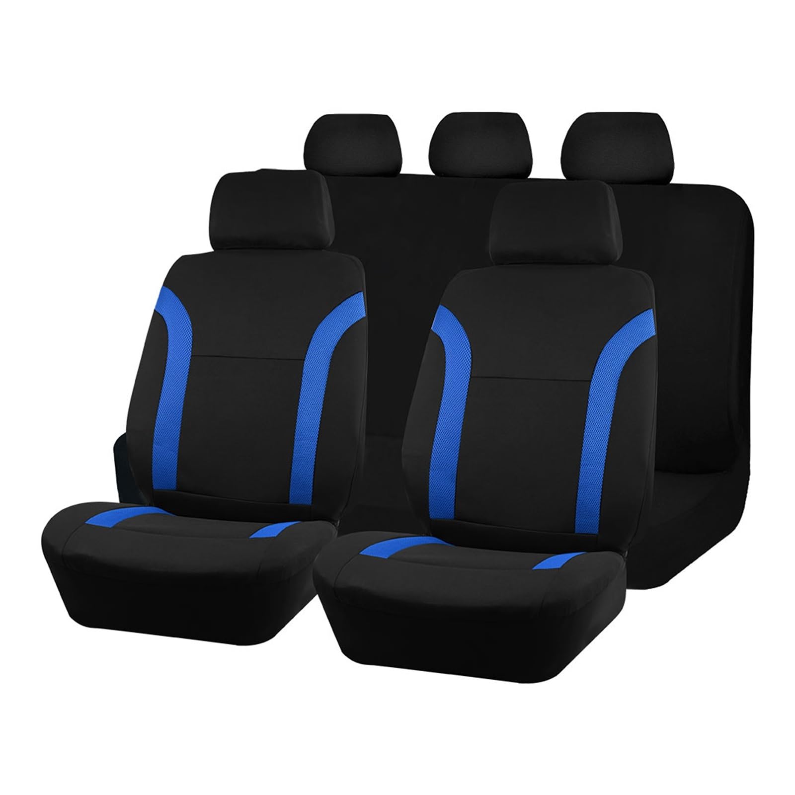 CGBWMB Auto-Sitzbezüge Universelle Atmungsaktive Autositzbezüge Air-Mesh-Gewebe Gespleißt Mit Polyestergewebe Passend Für Die Meisten Auto-SUV Autositzbezüge(Blue 5 seat) von CGBWMB