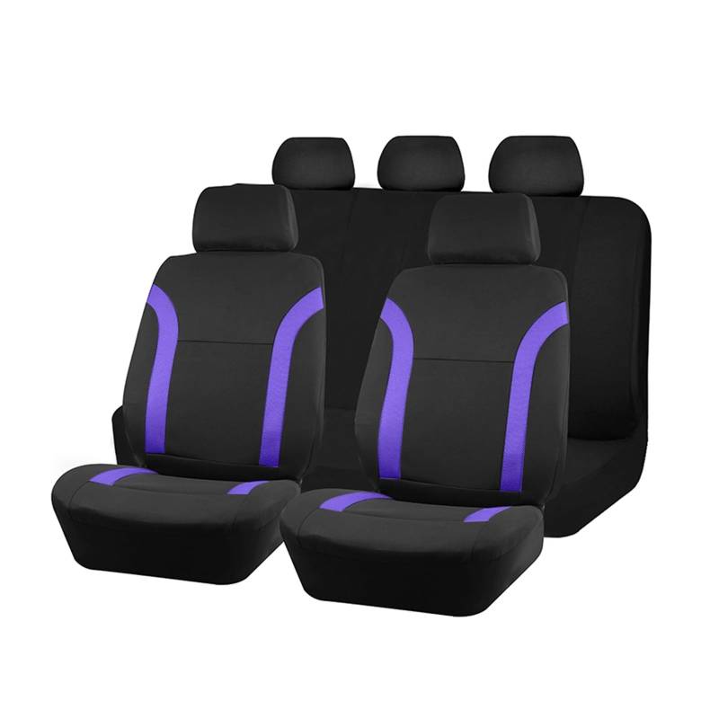 CGBWMB Auto-Sitzbezüge Universelle Atmungsaktive Autositzbezüge Air-Mesh-Gewebe Gespleißt Mit Polyestergewebe Passend Für Die Meisten Auto-SUV Autositzbezüge(Purple 5 seat) von CGBWMB