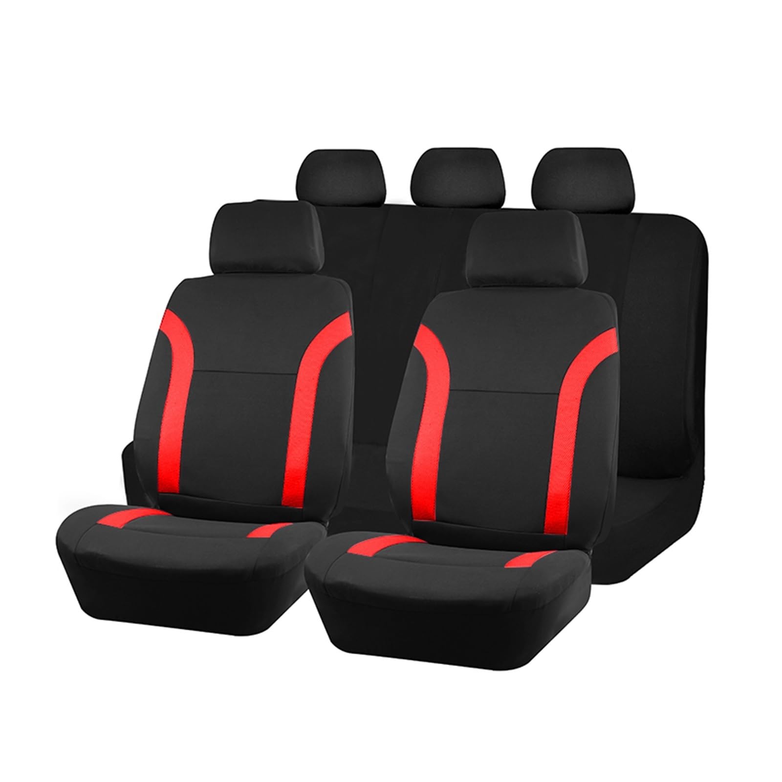 CGBWMB Auto-Sitzbezüge Universelle Atmungsaktive Autositzbezüge Air-Mesh-Gewebe Gespleißt Mit Polyestergewebe Passend Für Die Meisten Auto-SUV Autositzbezüge(Red 5 seat) von CGBWMB