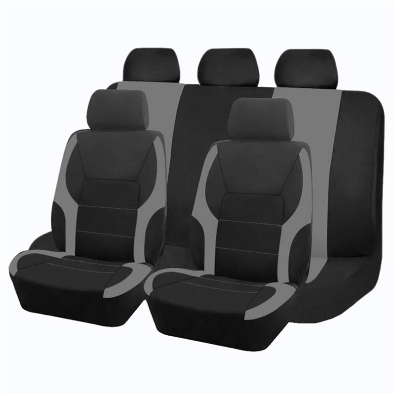 CGBWMB Auto-Sitzbezüge Universelle Autositzbezüge Aus Polyestergewebe Für Die Meisten Autos SUV Trick Van Autozubehör Kompatibel Mit Innenairbags Autositzbezüge(Gray) von CGBWMB