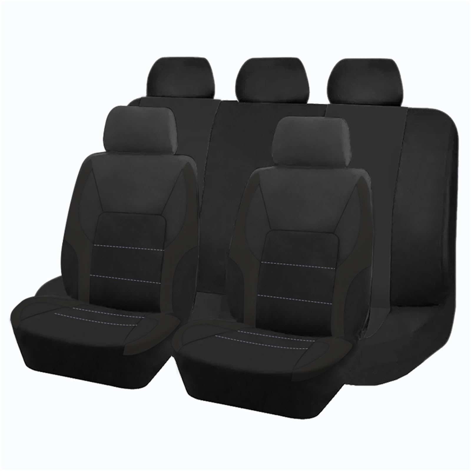 CGBWMB Auto-Sitzbezüge Universelle Autositzbezüge Aus Polyestergewebe Für Die Meisten Autos SUV Trick Van Autozubehör Kompatibel Mit Innenairbags Autositzbezüge(Schwarz) von CGBWMB
