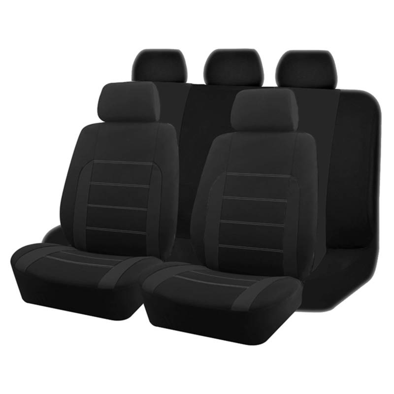 CGBWMB Auto-Sitzbezüge Universelle Autositzbezüge Aus Stoff Für Die Meisten Autos SUVs LKWs Lieferwagen Autozubehör Innensitzbezüge Für Autos Autositzbezüge(Black 5 seat) von CGBWMB