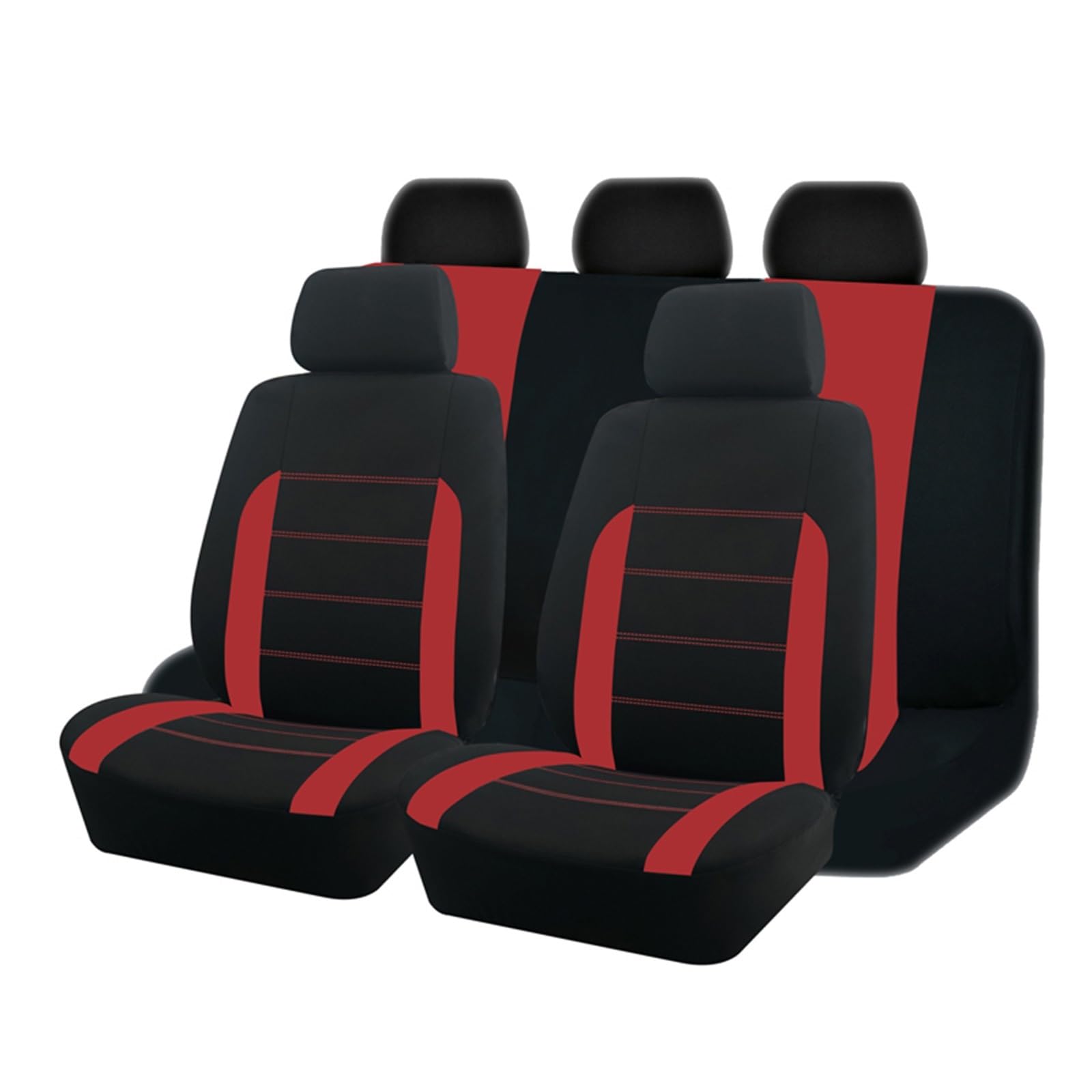 CGBWMB Auto-Sitzbezüge Universelle Autositzbezüge Aus Stoff Für Die Meisten Autos SUVs LKWs Lieferwagen Autozubehör Innensitzbezüge Für Autos Autositzbezüge(Red 5 seat) von CGBWMB