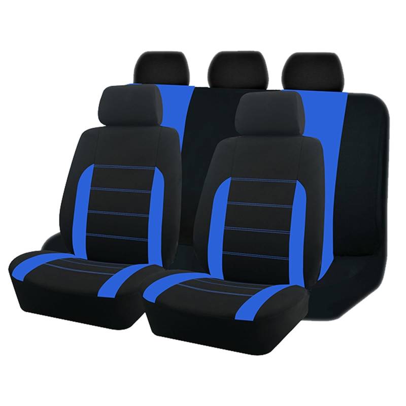 CGBWMB Auto-Sitzbezüge Universelle Autositzbezüge Aus Stoff Passend Für Die Meisten Autos SUV LKW Van Autozubehör Innensitzbezüge Für Autos Autositzbezüge(Blue 5 seat) von CGBWMB