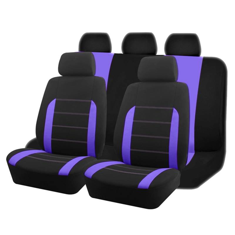 CGBWMB Auto-Sitzbezüge Universelle Autositzbezüge Aus Stoff Passend Für Die Meisten Autos SUV LKW Van Autozubehör Innensitzbezüge Für Autos Autositzbezüge(Purple 5 seat) von CGBWMB
