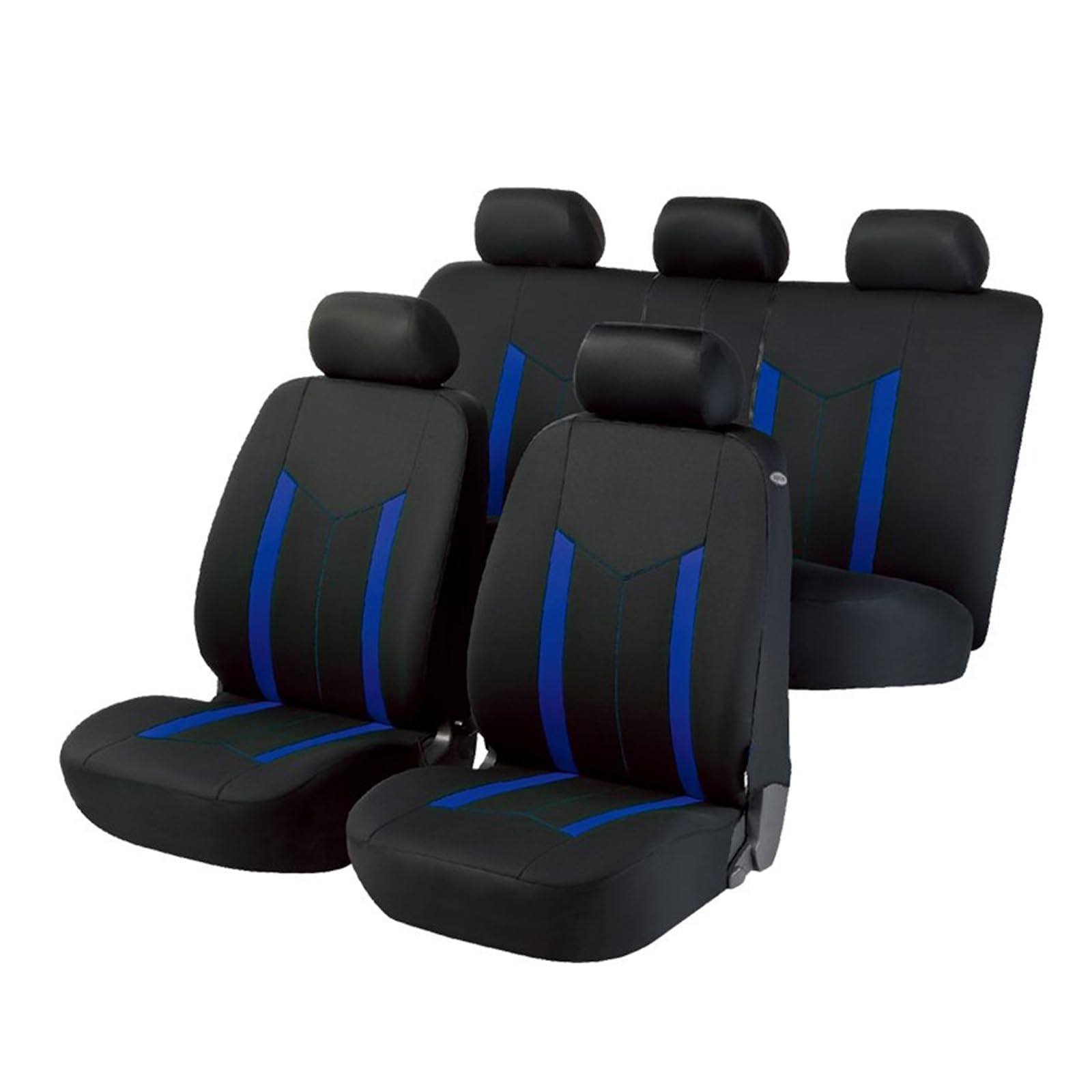 CGBWMB Auto-Sitzbezüge Universelles Polyester-Autositzbezüge-Set Im Sportstil Passend Für Die Meisten Auto-SUV-Van-Sitzkissen Autositzbezüge(Blue 5 seat) von CGBWMB