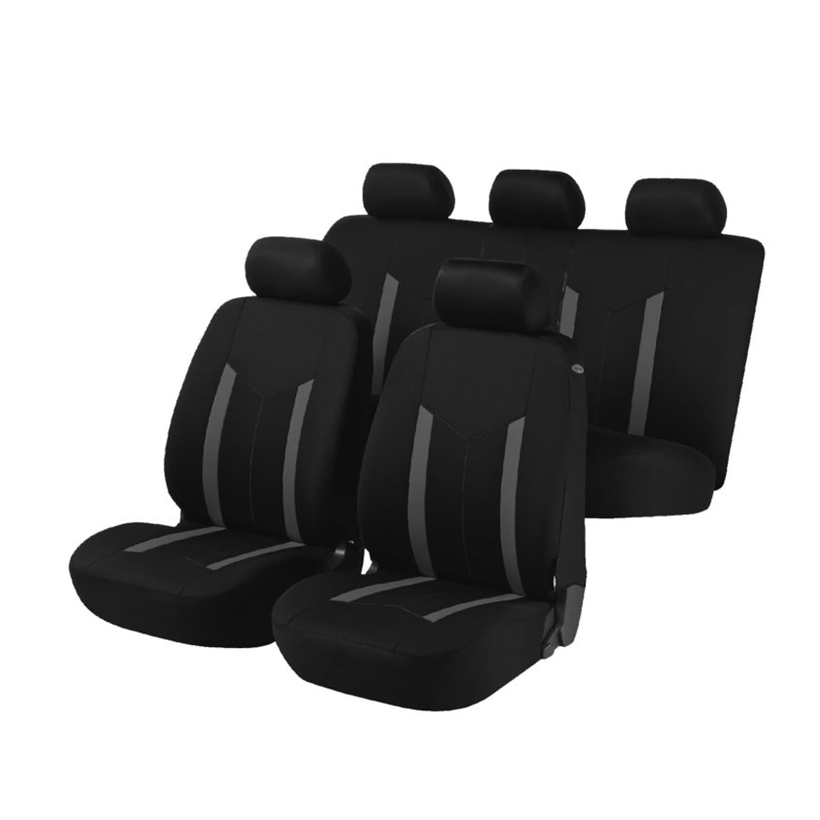 CGBWMB Auto-Sitzbezüge Universelles Polyester-Autositzbezüge-Set Im Sportstil Passend Für Die Meisten Auto-SUV-Van-Sitzkissen Autositzbezüge(Gray 5 seat) von CGBWMB