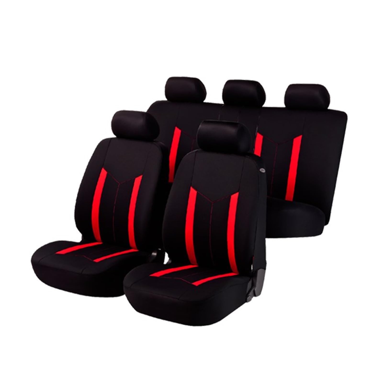 CGBWMB Auto-Sitzbezüge Universelles Polyester-Autositzbezüge-Set Im Sportstil Passend Für Die Meisten Auto-SUV-Van-Sitzkissen Autositzbezüge(Red 5 seat) von CGBWMB