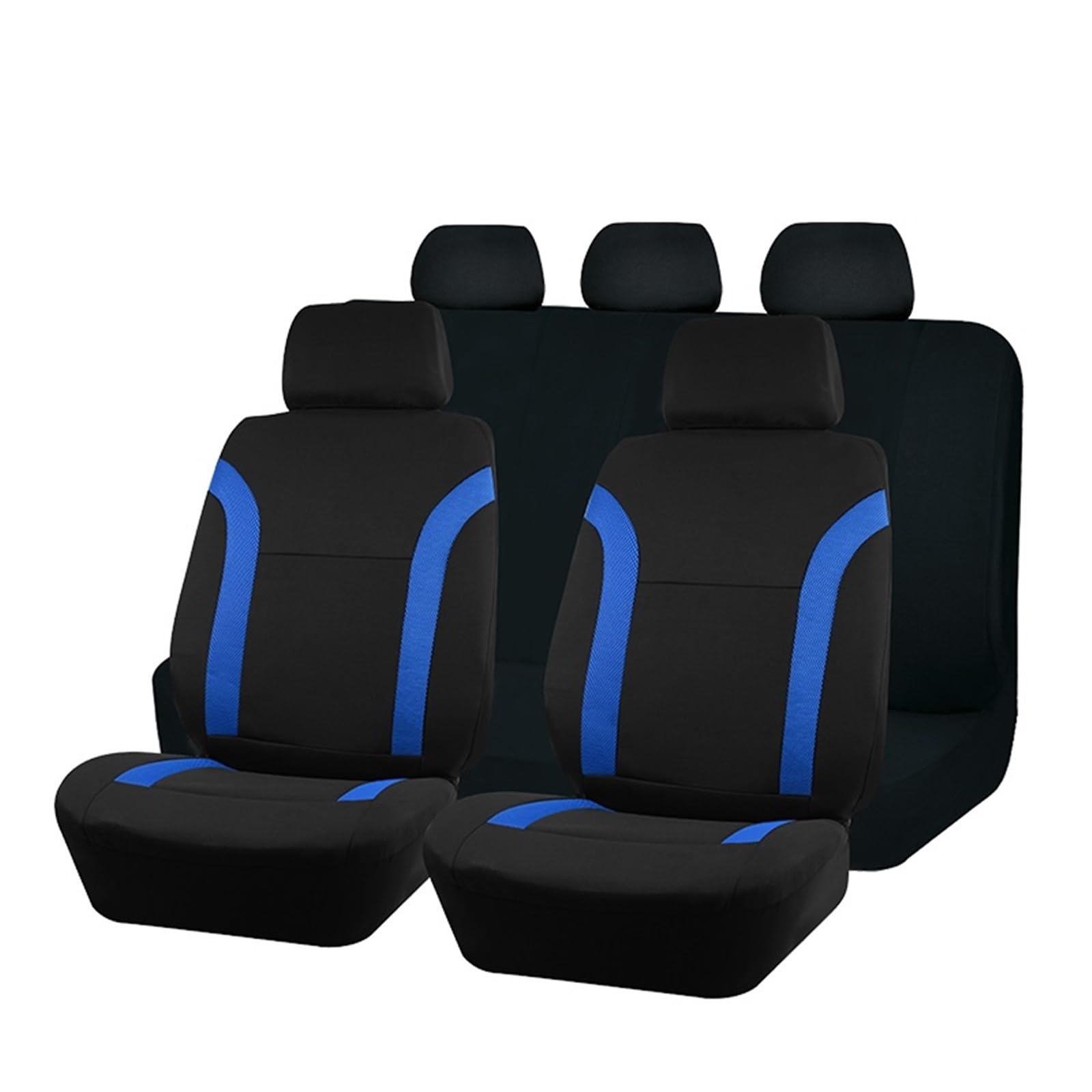 CGBWMB Auto-Sitzbezüge Universelles Polyester-Autositzbezug-Set Passend Für Die Meisten Autos Einfarbiger Stoff Zweifarbig Stilvolles Autozubehör Sitzschutz Autositzbezüge(A Blue 5 seat) von CGBWMB