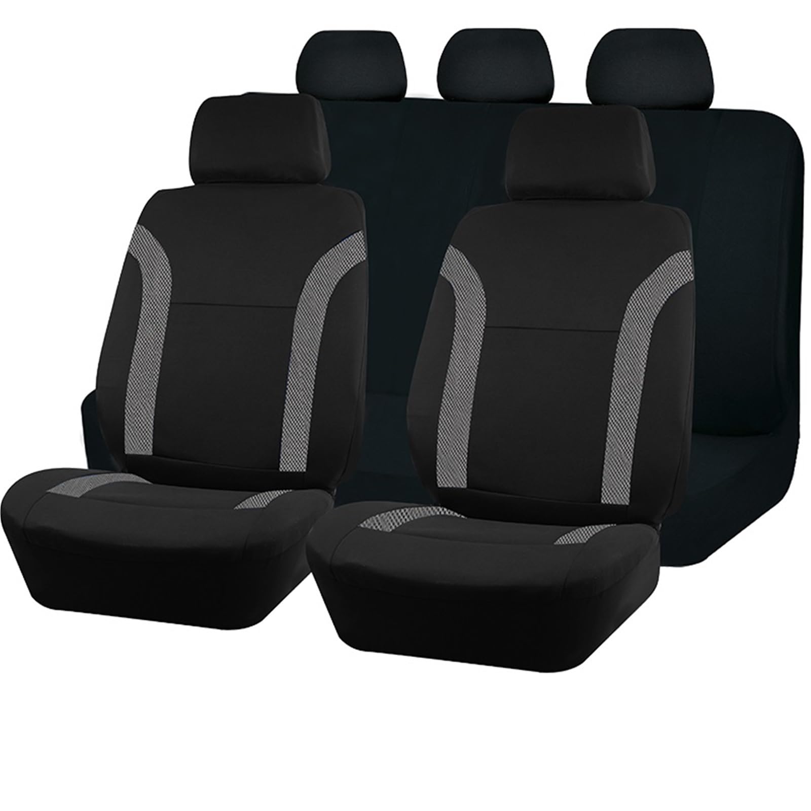 CGBWMB Auto-Sitzbezüge Universelles Polyester-Autositzbezug-Set Passend Für Die Meisten Autos Einfarbiger Stoff Zweifarbig Stilvolles Autozubehör Sitzschutz Autositzbezüge(A Gray 5 seat) von CGBWMB