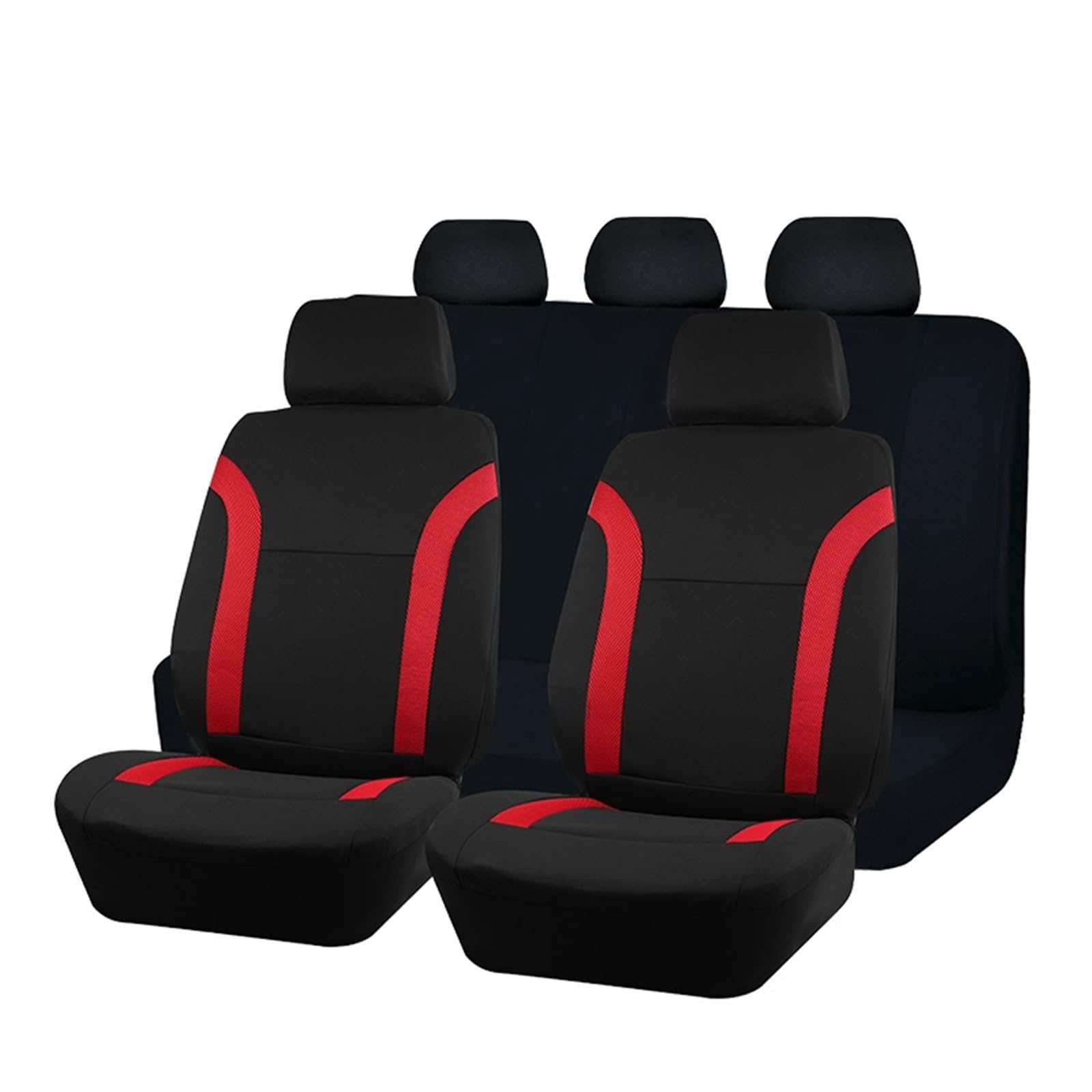 CGBWMB Auto-Sitzbezüge Universelles Polyester-Autositzbezug-Set Passend Für Die Meisten Autos Einfarbiger Stoff Zweifarbig Stilvolles Autozubehör Sitzschutz Autositzbezüge(A Red 5 seat) von CGBWMB