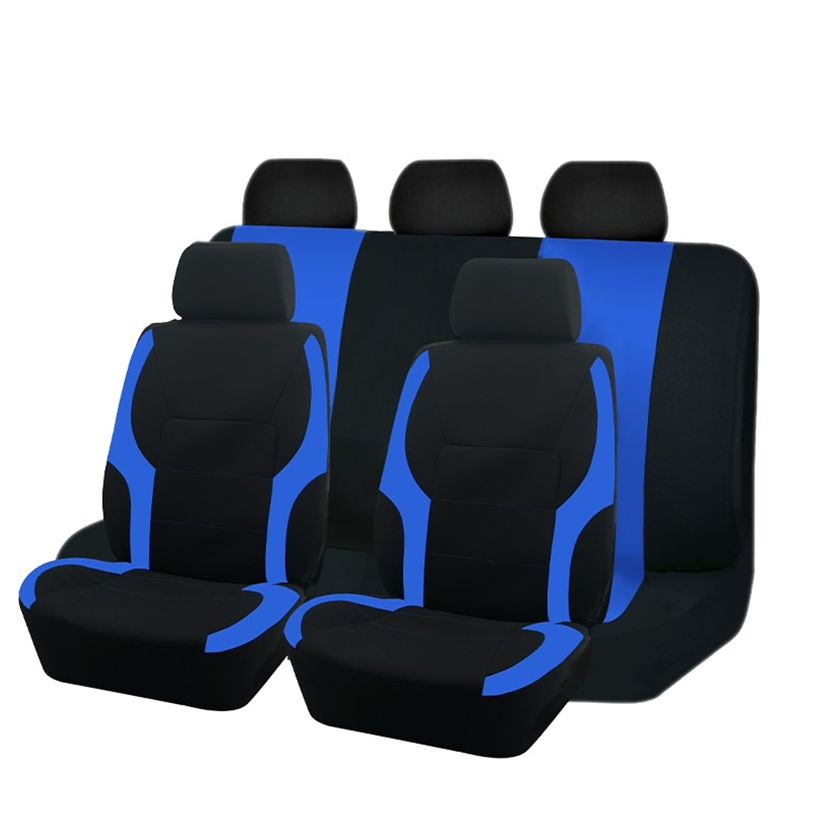 CGBWMB Auto-Sitzbezüge Universelles Polyester-Autositzbezug-Set Passend Für Die Meisten Autos Einfarbiger Stoff Zweifarbig Stilvolles Autozubehör Sitzschutz Autositzbezüge(B Blue 5 seat) von CGBWMB