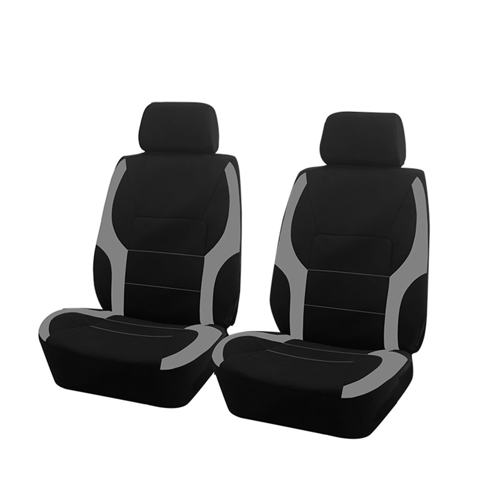 CGBWMB Auto-Sitzbezüge Universelles Polyester-Autositzbezug-Set Passend Für Die Meisten Autos Einfarbiger Stoff Zweifarbig Stilvolles Autozubehör Sitzschutz Autositzbezüge(B Grey 2 seat) von CGBWMB