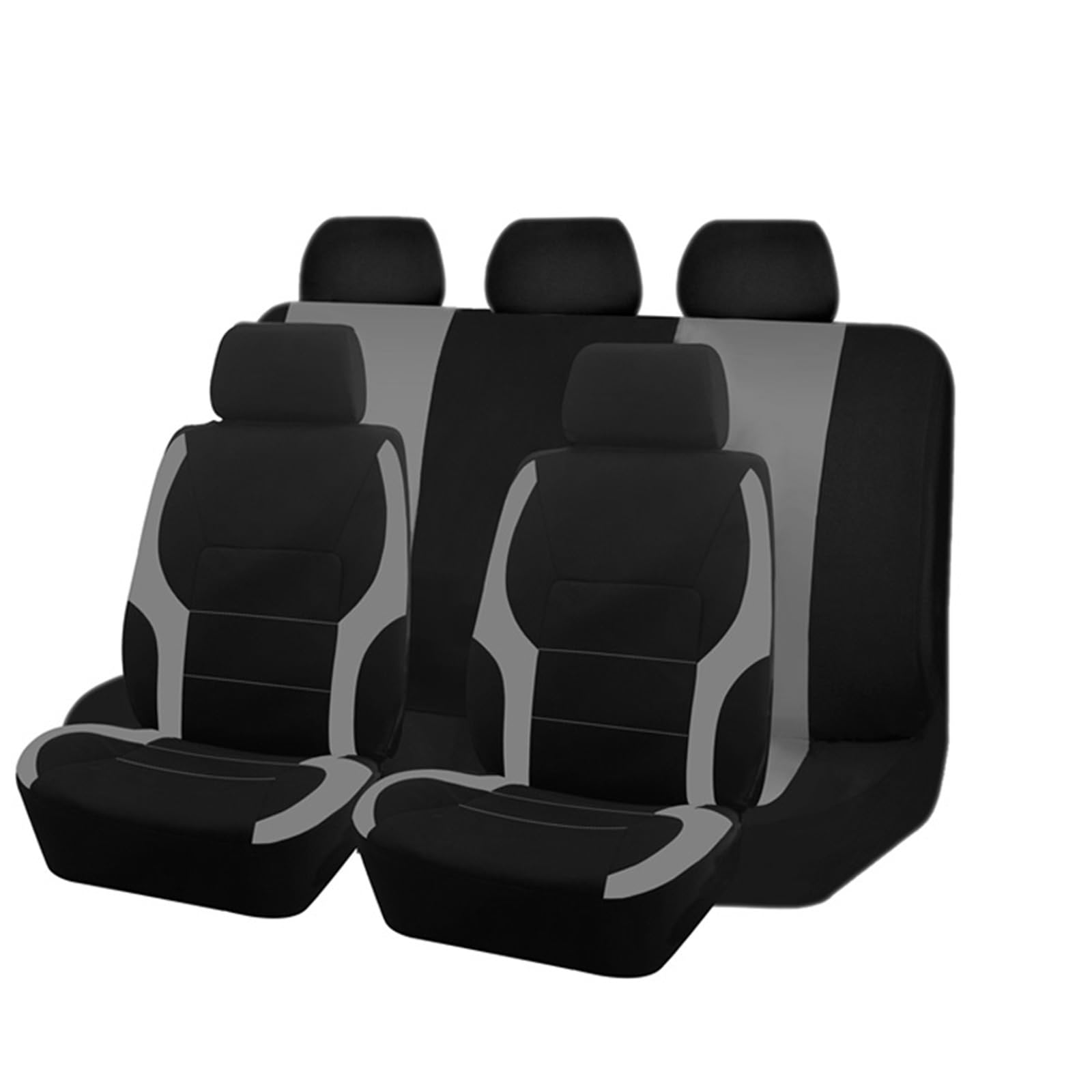 CGBWMB Auto-Sitzbezüge Universelles Polyester-Autositzbezug-Set Passend Für Die Meisten Autos Einfarbiger Stoff Zweifarbig Stilvolles Autozubehör Sitzschutz Autositzbezüge(B Grey 5 seat) von CGBWMB