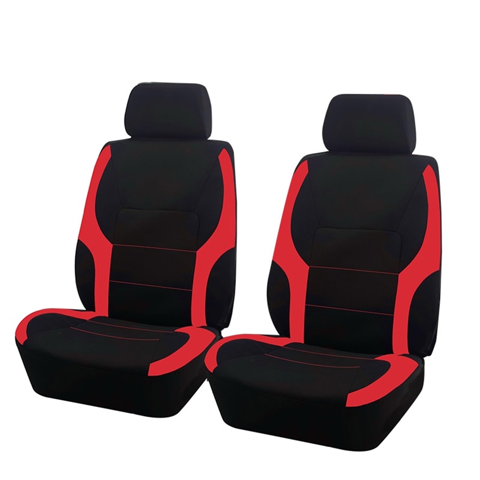 CGBWMB Auto-Sitzbezüge Universelles Polyester-Autositzbezug-Set Passend Für Die Meisten Autos Einfarbiger Stoff Zweifarbig Stilvolles Autozubehör Sitzschutz Autositzbezüge(B Red 2 seat) von CGBWMB