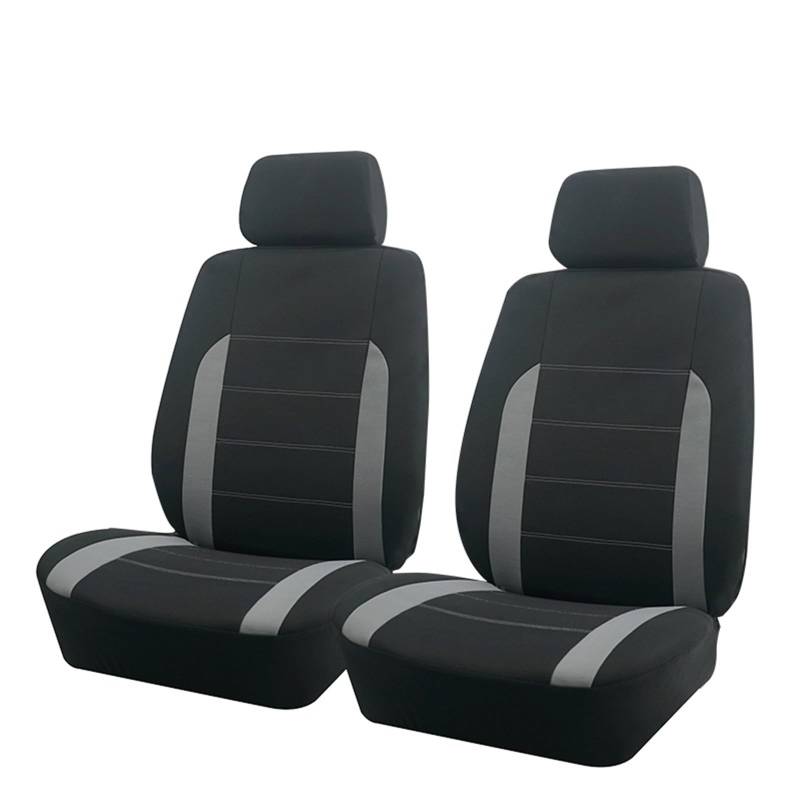 CGBWMB Auto-Sitzbezüge Universelles Polyester-Autositzbezug-Set Passend Für Die Meisten Autos Einfarbiger Stoff Zweifarbig Stilvolles Autozubehör Sitzschutz Autositzbezüge(C Gray 2 seat) von CGBWMB