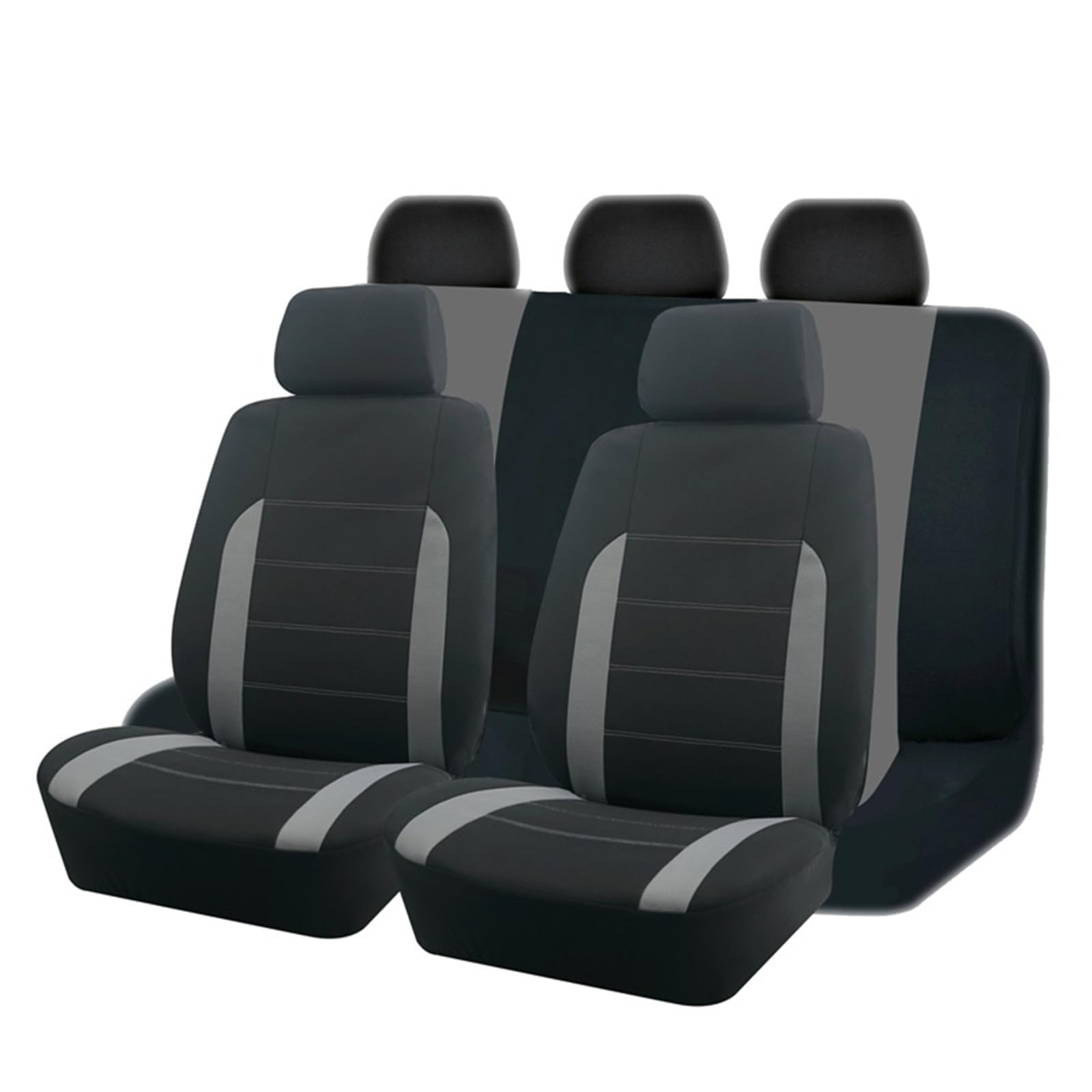 CGBWMB Auto-Sitzbezüge Universelles Polyester-Autositzbezug-Set Passend Für Die Meisten Autos Einfarbiger Stoff Zweifarbig Stilvolles Autozubehör Sitzschutz Autositzbezüge(C Gray 5 seat) von CGBWMB
