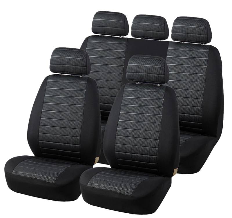 CGBWMB Auto-Sitzbezüge Vordere Autositzbezüge Airbag-kompatibel Universell Passend Für Die Meisten Autos SUV Autozubehör Autositzbezug Autositzbezüge(Gray Full Set) von CGBWMB