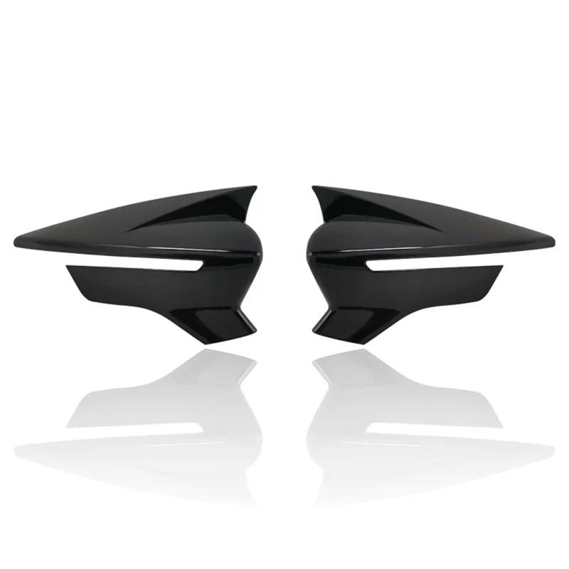 Spiegelabdeckungen Ersatz Für Sitz Für Leon MK3 MK3.5 5F ST FR Für Cupra 2013-2019 Glanz Schwarz/Carbon Faser Flügel Spiegel Abdeckungen Kappen Rückspiegel Fall Abdeckung Seitenspiegel Cap(ABS Black) von CGBWMB