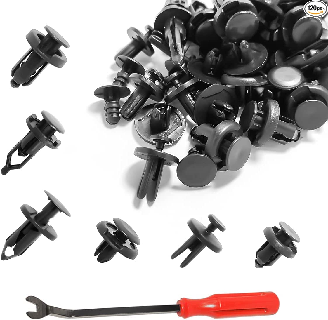 120 Stück Nieten Clips Kunststoff Nieten Befestigung Kit Expansionsschrauben für Türverkleidung Stoßfänger mit Demontagewerkzeug, erhältlich in verschiedenen Formen und Größen von CGEAMDY