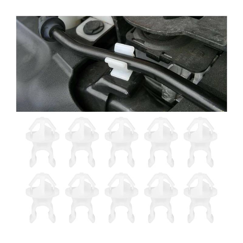 CGEAMDY 10 Stücke Motorhauben-Stützstangenclips, Motorhaubenstützen-Halteclip Auto Zubehör Kunststoff, Motorhauben-Stangenstütze Stütz-Clip Universal, Auto-Motorhaubenstrebe Halteclip Klemmhalter von CGEAMDY