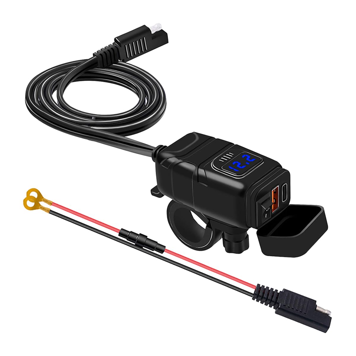 CGEAMDY 12V Steckdose Auto Ladegerät Mit Schalter, Dual USB Ladebuchse PD3.0 Für Motorräder, Wasserdichter Motorrad-Zigarettenanzünder, Für Wohnmobil Motorrad Boot Yacht von CGEAMDY