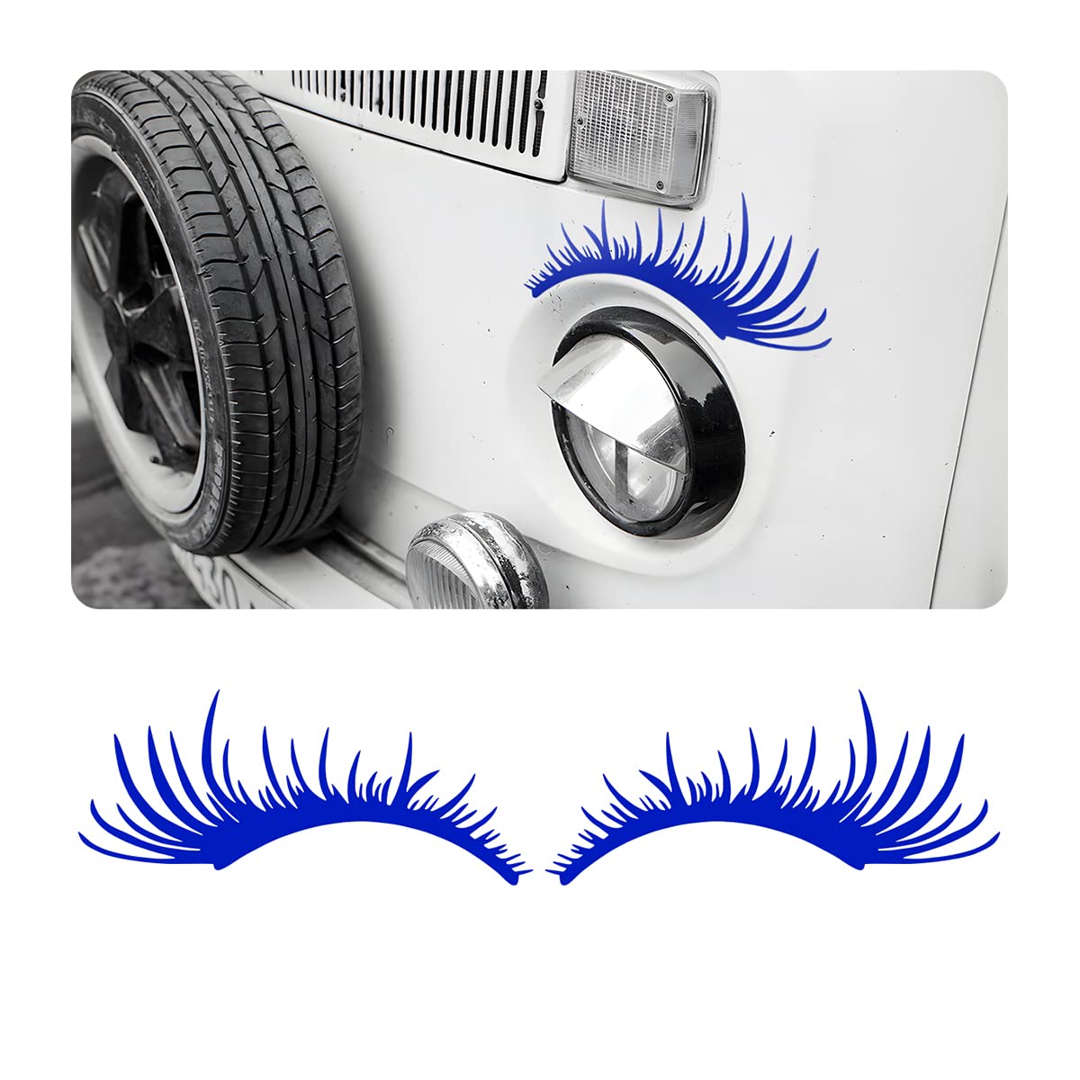 CGEAMDY 2 Paare Abdeckung Scheinwerferblenden, Auto Scheinwerfer Augenbrauen Augenlider Trim, Augenbrauen Scheinwerfer Aufkleber Wimpern Autoaufkleber(Blau) von CGEAMDY