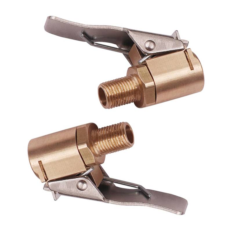 CGEAMDY 2 Stück Autoventil Hebelstecker Air Chuck, Messing Reifen Ventil Luftpumpe Clip, Druckluft Reifenfüllnippe, Auto Druckluft Ventilstecker Reifenventile(30x7.3mm) von CGEAMDY