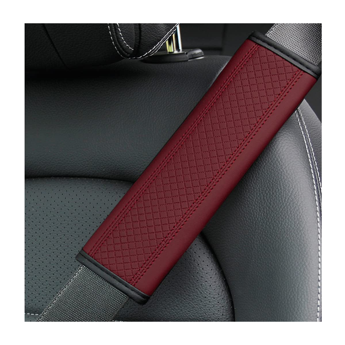 CGEAMDY 2 Stück Gurtpolster Auto für Auto-Innenzubehör, Sicherheitsgurt-Kissenbezug, Auto-Sicherheitsgurtbezüge für Erwachsene, Kinder, Frauen und Männer (Rot) von CGEAMDY