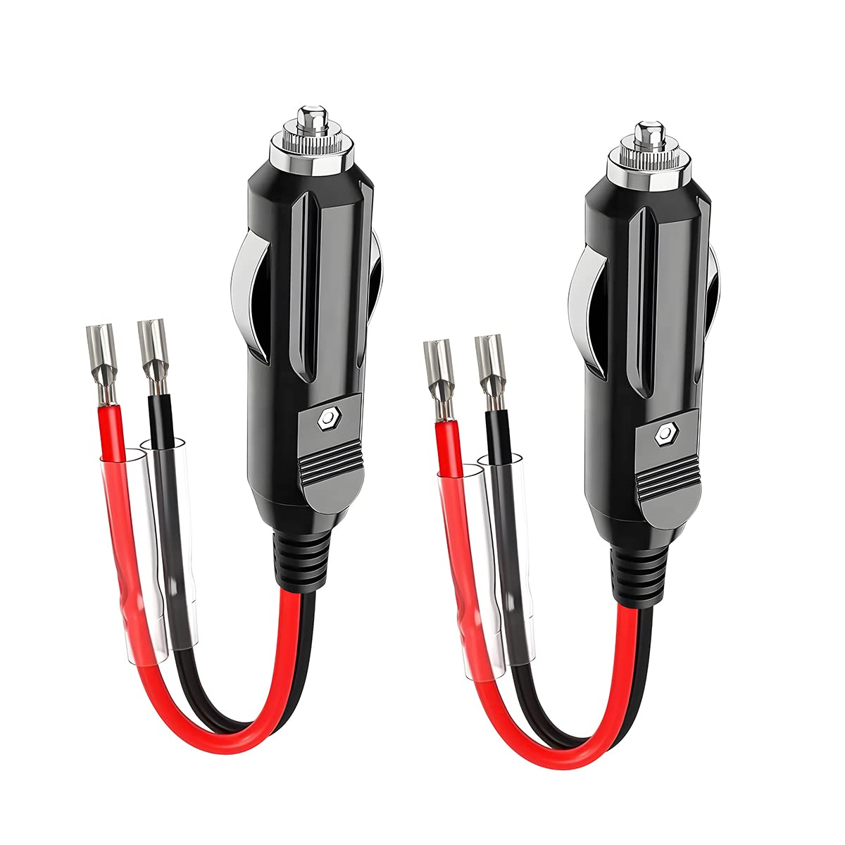 CGEAMDY 2 Stück Zigarettenanzünder Stecker, KFZ-Zigarettenanzünder Stromversorgung Kordel, 12V/24V DC Autostecker Universalstecker mit 30cm Stromversorgung Kordel, für LKW Auto von CGEAMDY